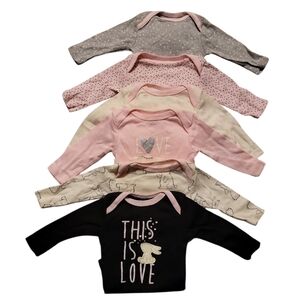 Gerber Bodysuits in Gray, Pink, Cream, and Black
